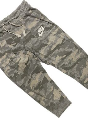 Nike Olive & Gray Camo Joggers with White Logo